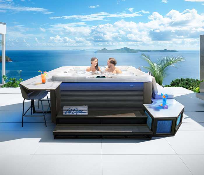 Calspas hot tub being used in a family setting - Shawnee